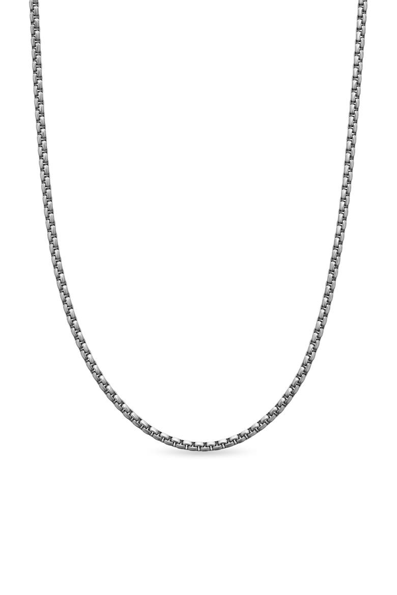 Men's Box Chain Necklace in Grey Titanium, 2.7mm, Main, color, TITANIUM/ SILVER
