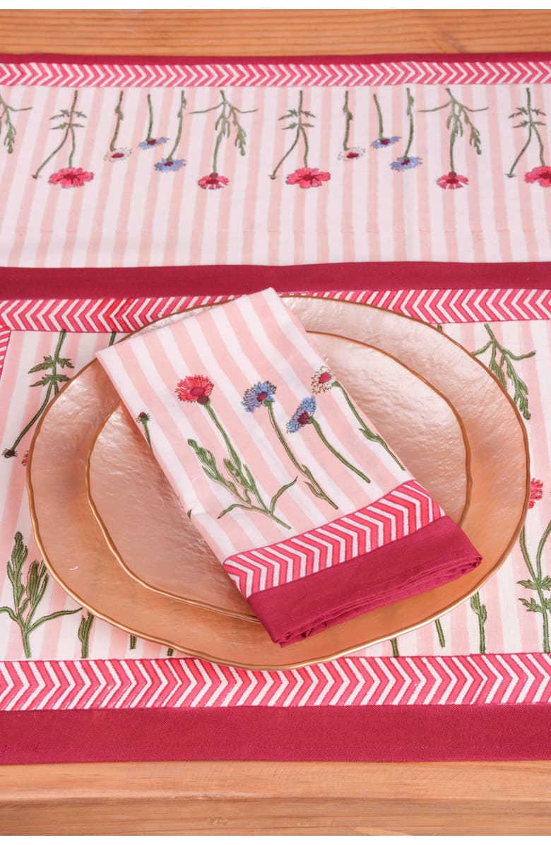 Inner Child Wildflower Blockprint Napkins - Set of 4, Alternate, color, Multicolor