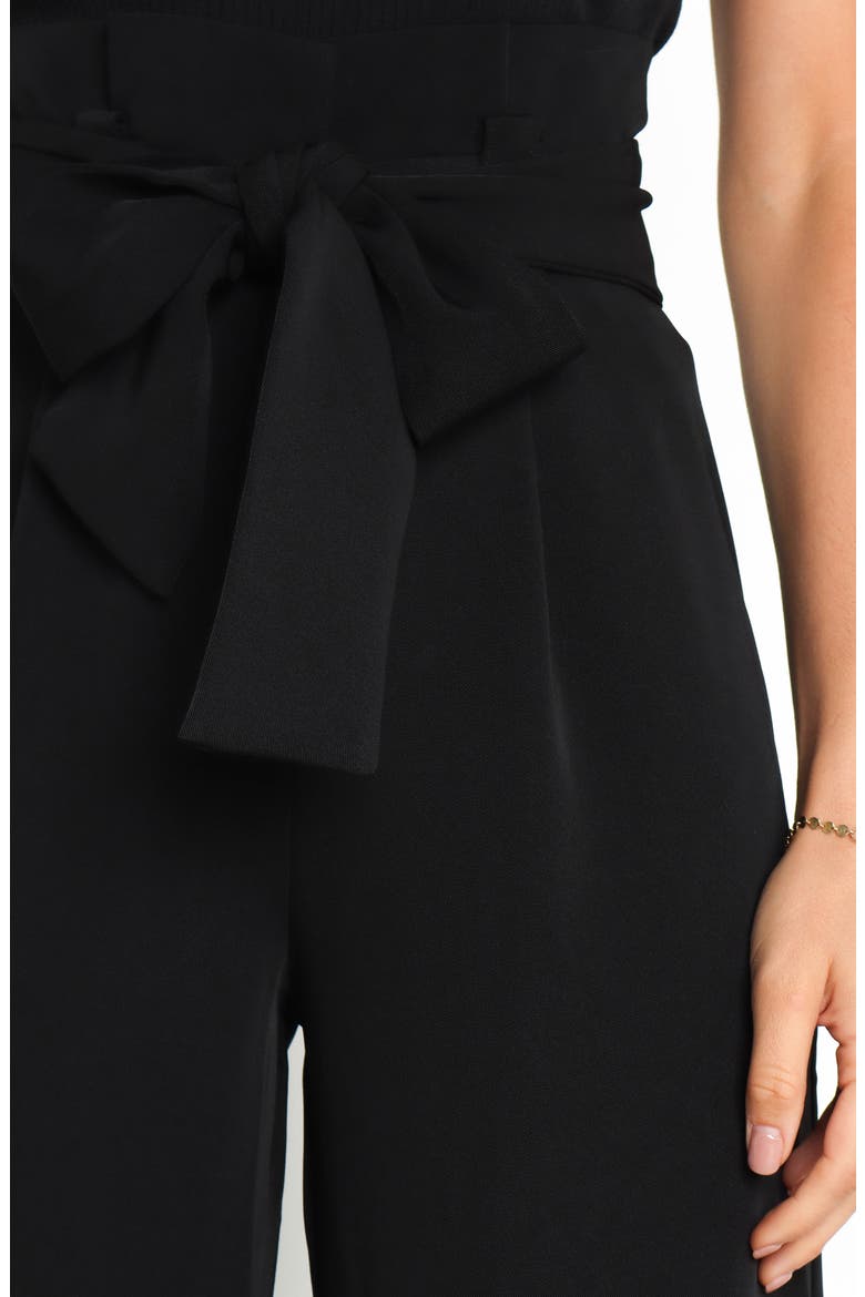 Kieran Tie Waist Wide Leg Pants, Alternate, color, BLACK