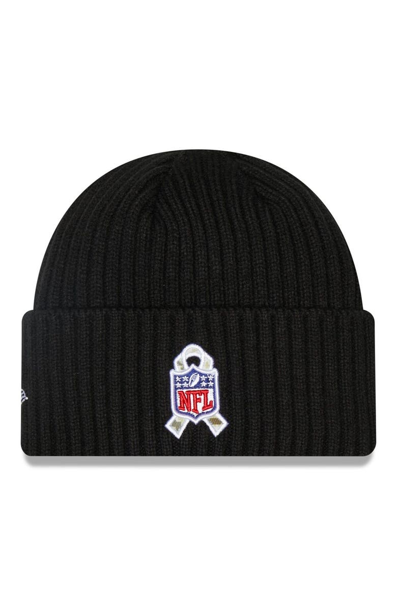 New Era Men's New Era Black New England Patriots 2022 Salute To Service Knit Hat, Alternate, color, 