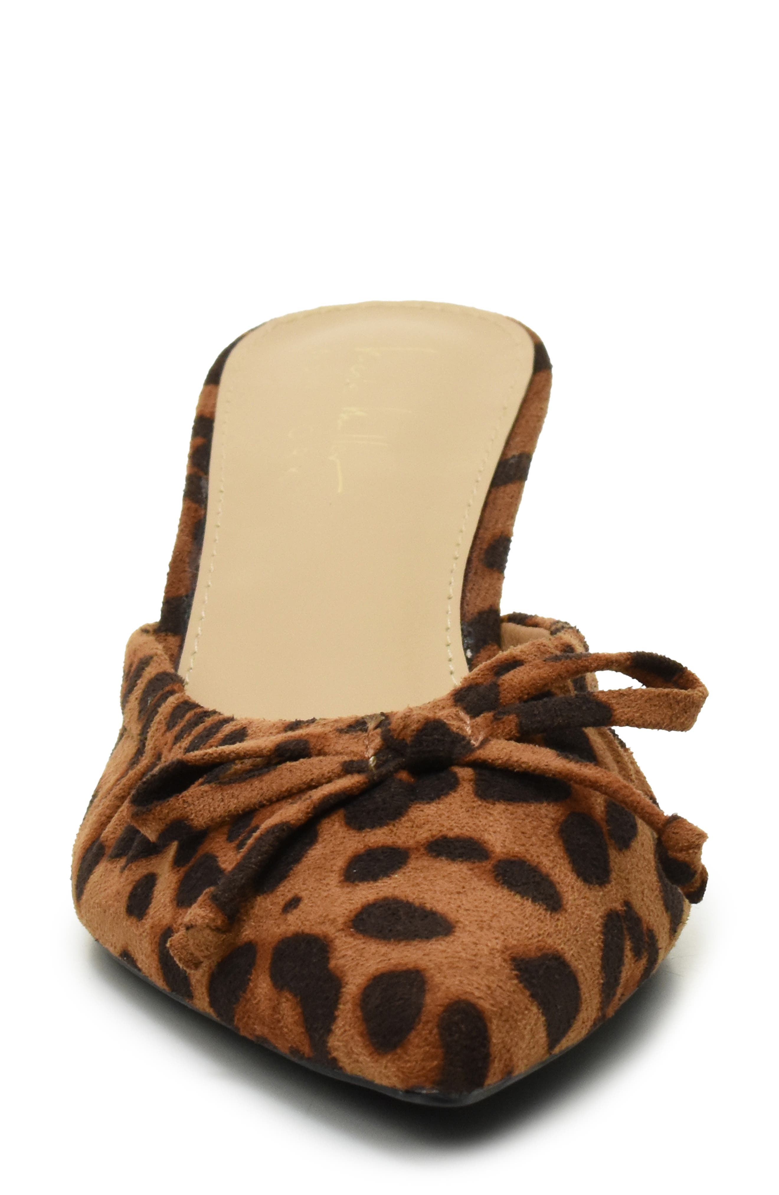 Bow Kitten Heel Mule, Alternate, color, LEOPARD SUEDE