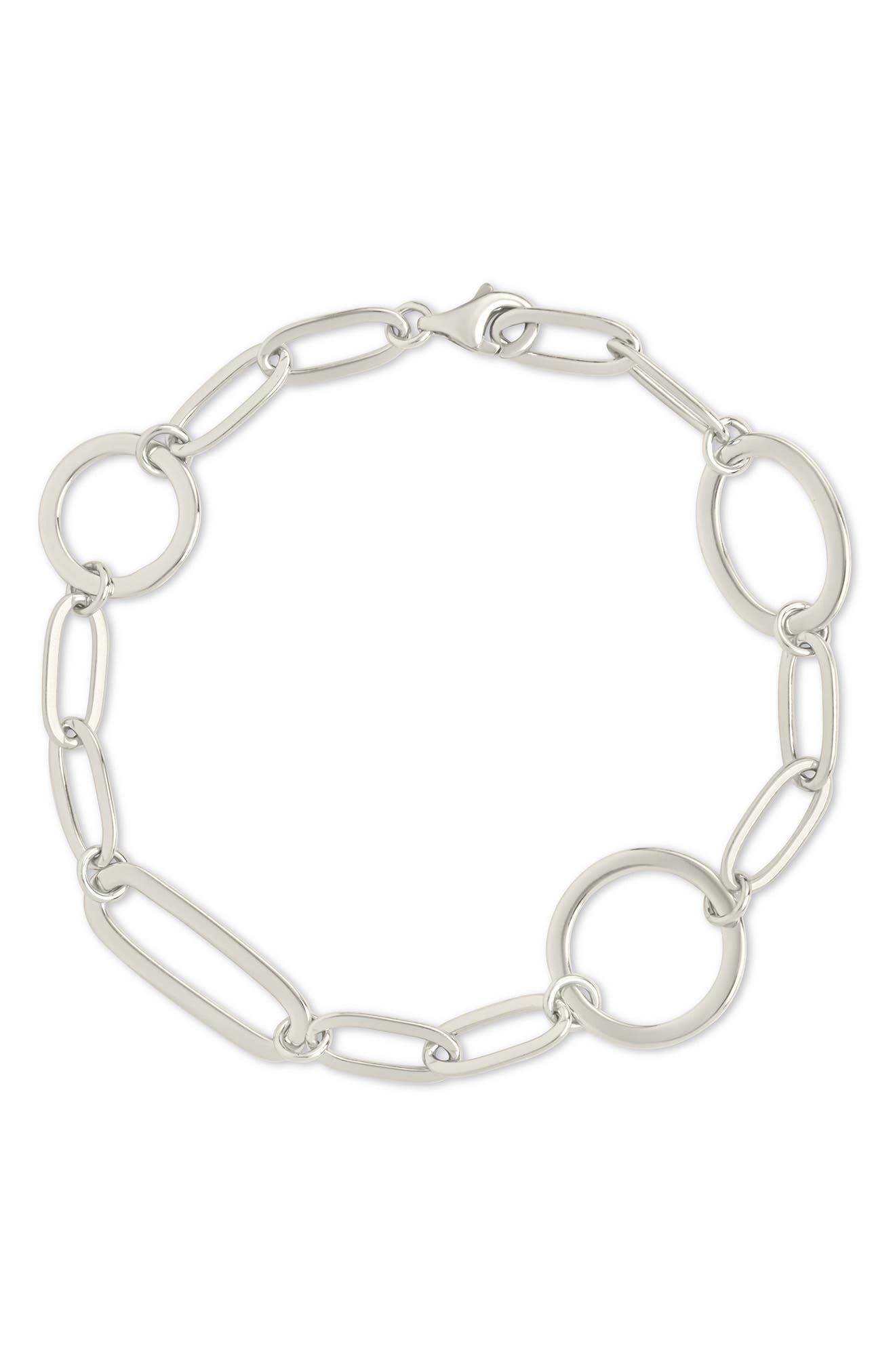 Sterling Forever Lyla Round & Oval Link Chain Bracelet