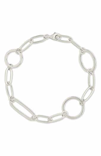 Sterling Forever Lyla Round & Oval Link Chain Bracelet