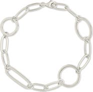 Sterling Forever Lyla Round & Oval Link Chain Bracelet