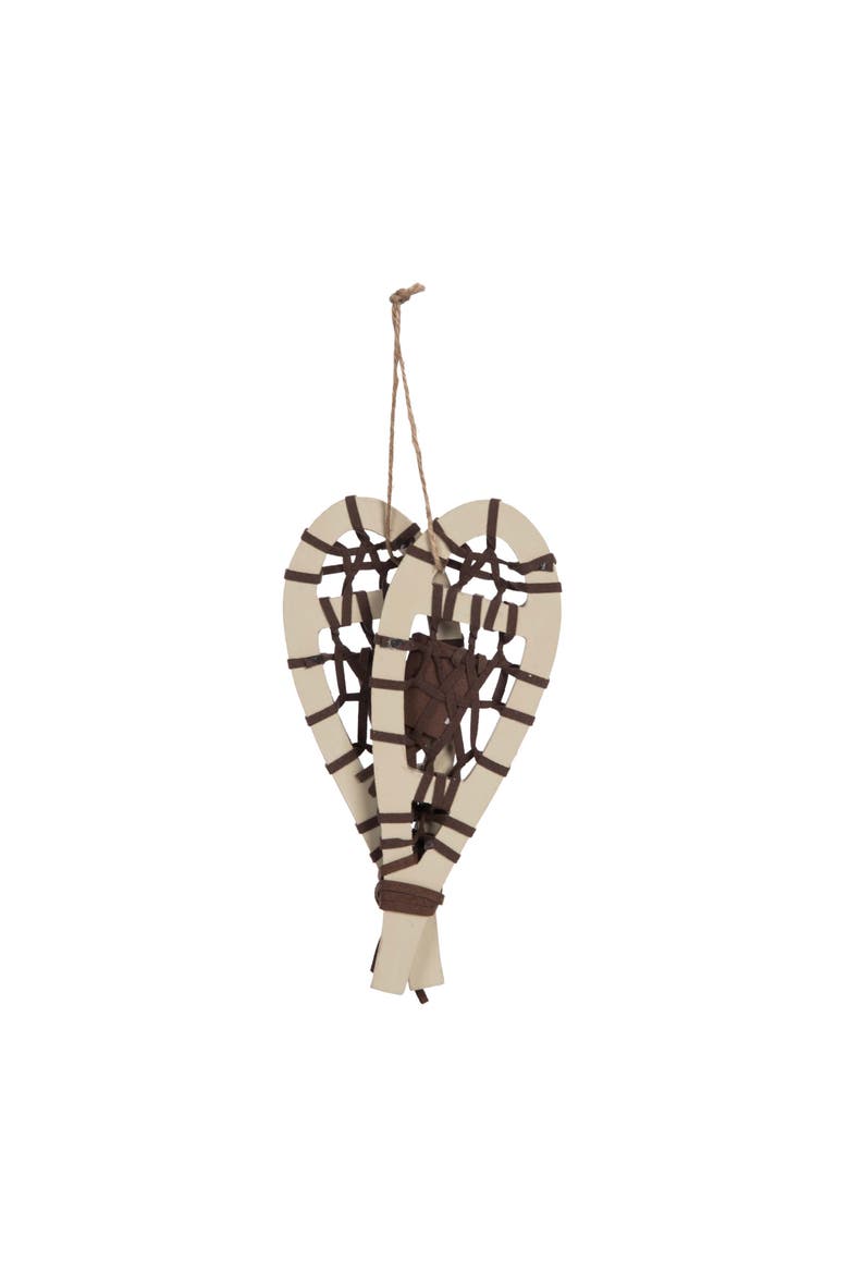 White Snowshoes Winter Sports Christmas Tree Ornament, Alternate, color, Beige