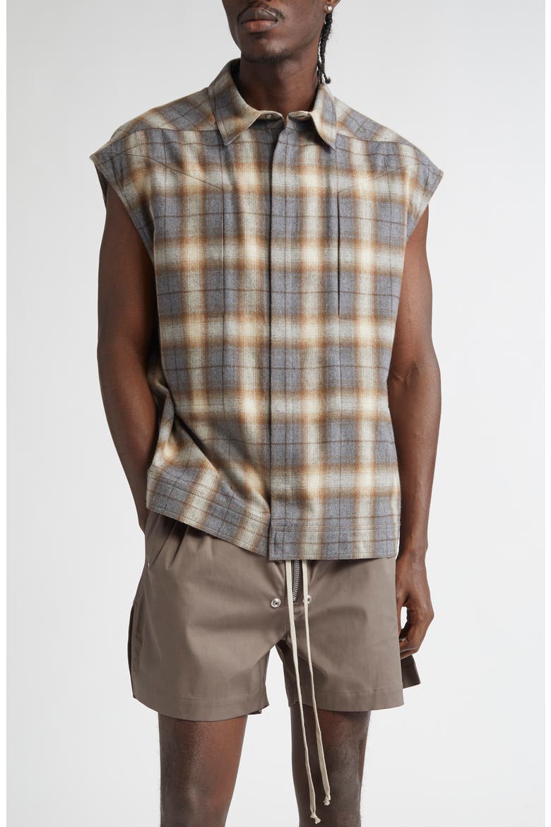 sleeveless dress shirt mens Sleeveless Collared Shirt Black - Black