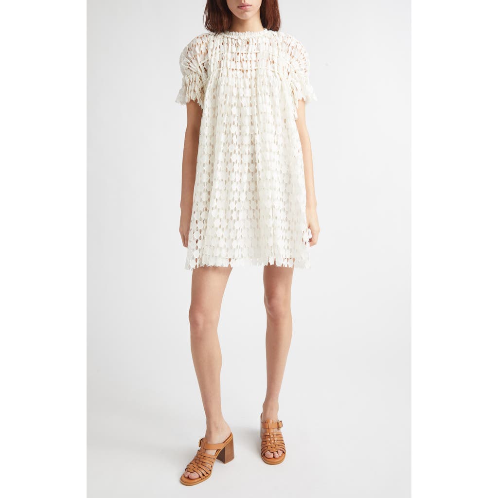 Ulla Johnson Layla Lace Trapeze Dress in Chalk at Nordstrom, Size 4