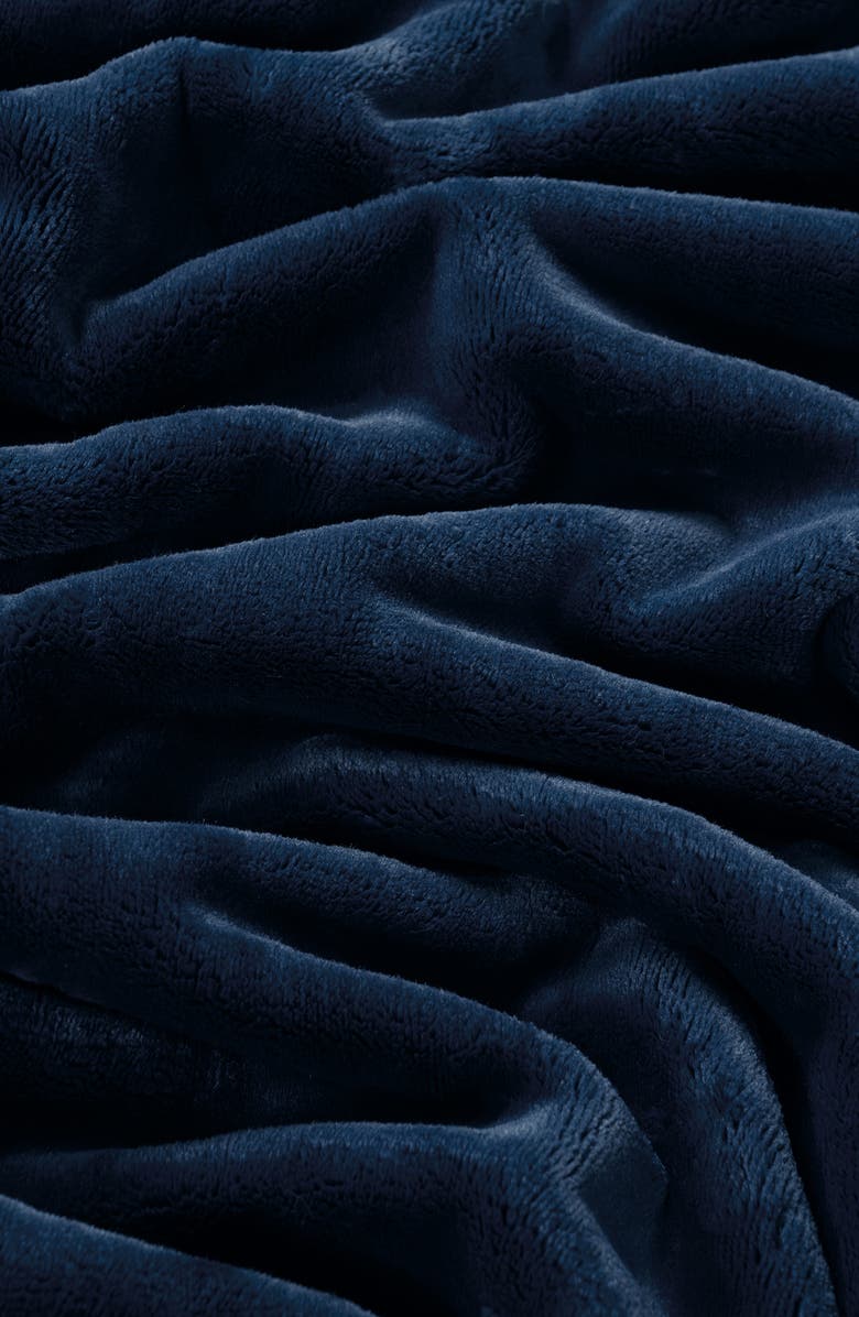 BROOKSTONE Nap Plush Throw Blanket, Alternate, color, Pageant Blue