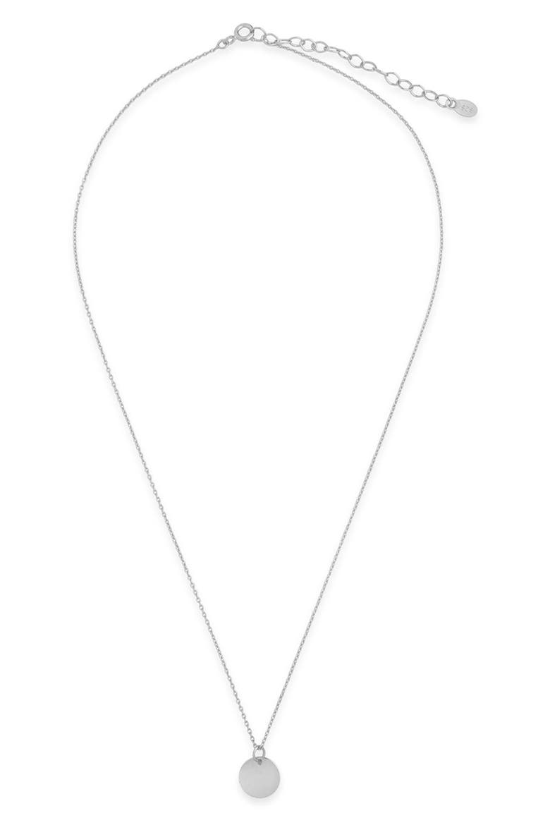 Sterling Silver Disc Charm Necklace, Alternate, color, SILVER