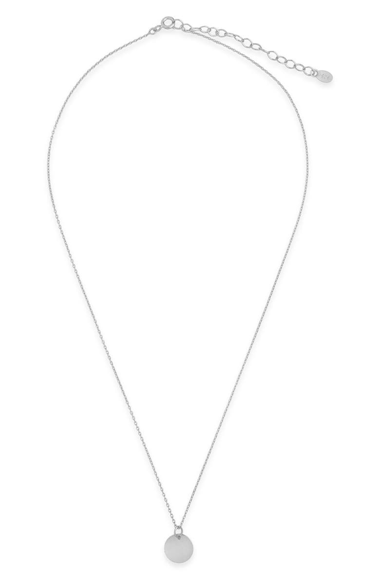 Sterling Forever Sterling Silver Disc Charm Necklace, Alternate, color, Silver