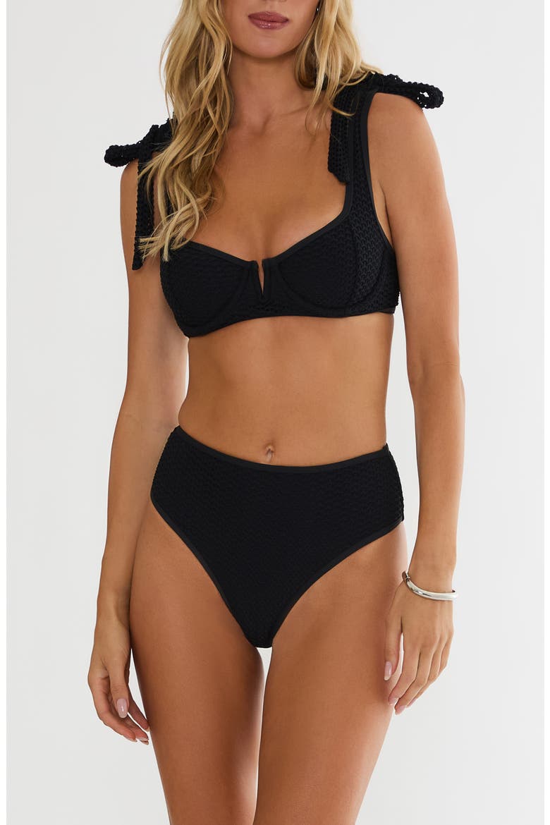 Blair Underwire Crochet Bikini Top, Alternate, color, BLACK CROCHET