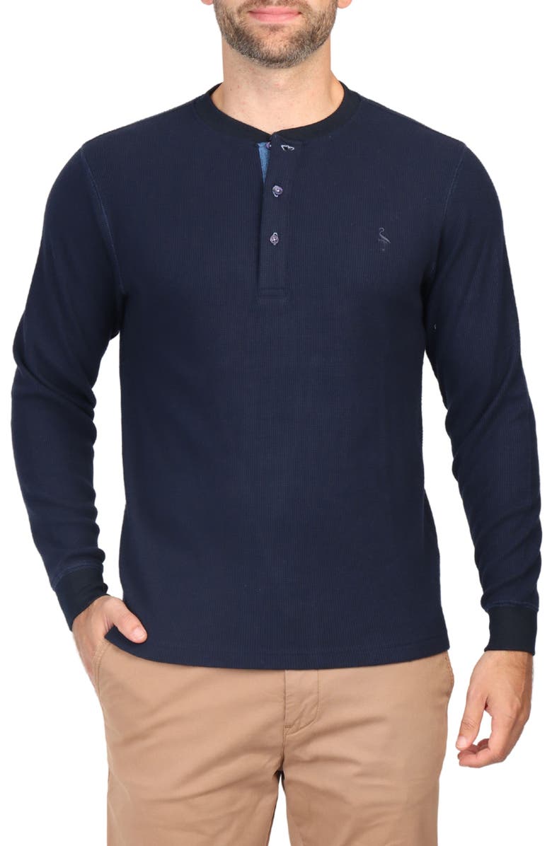 TailorByrd Cozy Knit Henley, Main, color, Navy Heather