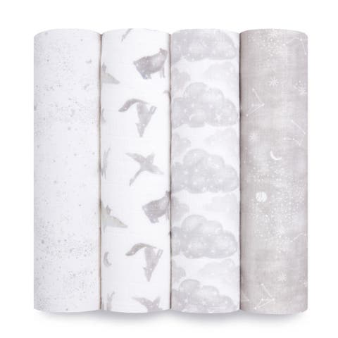 Boutique 4-Pack 100% Organic Cotton Muslin Swaddles