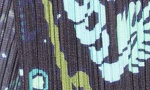 ISSEY MIYAKE PLEATS PLEASE ISSEY MIYAKE INTERPLANETARY PRINT PLEATED OPEN FRONT CARDIGAN 