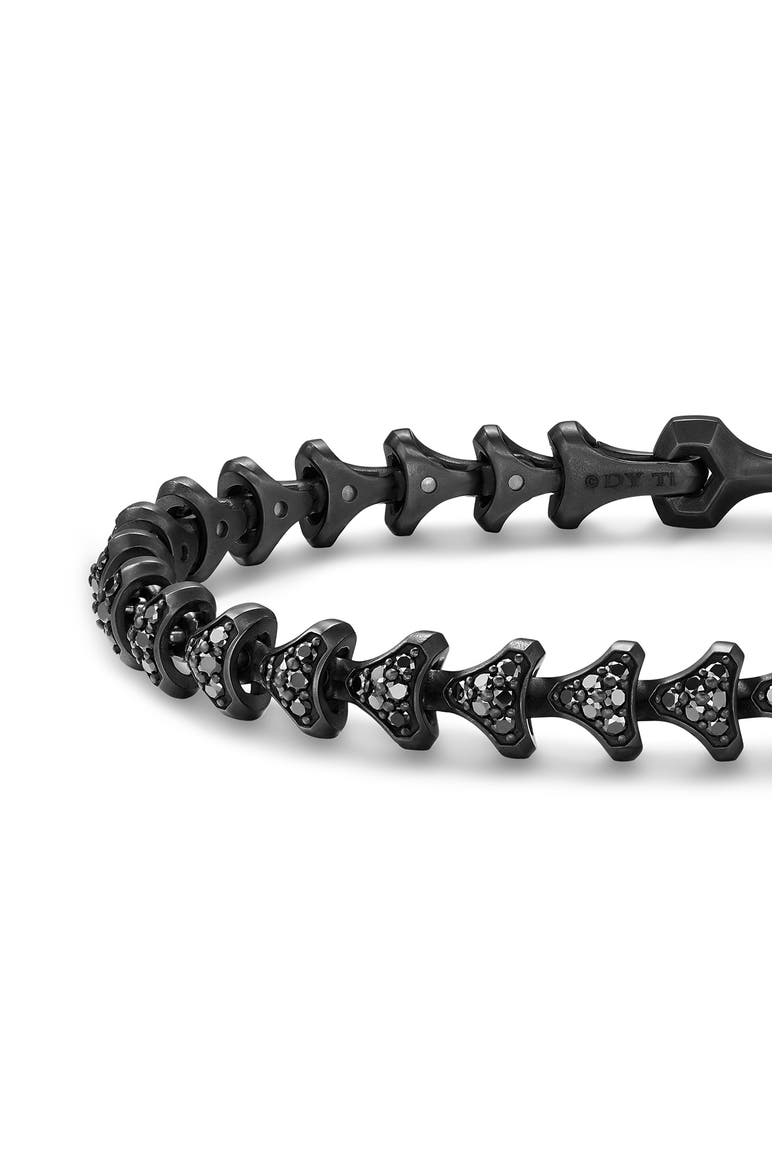 Men's Armory Link Bracelet, Black Titanium with Black Diamonds, 7.5mm, Alternate, color, BLACK TITANIUM