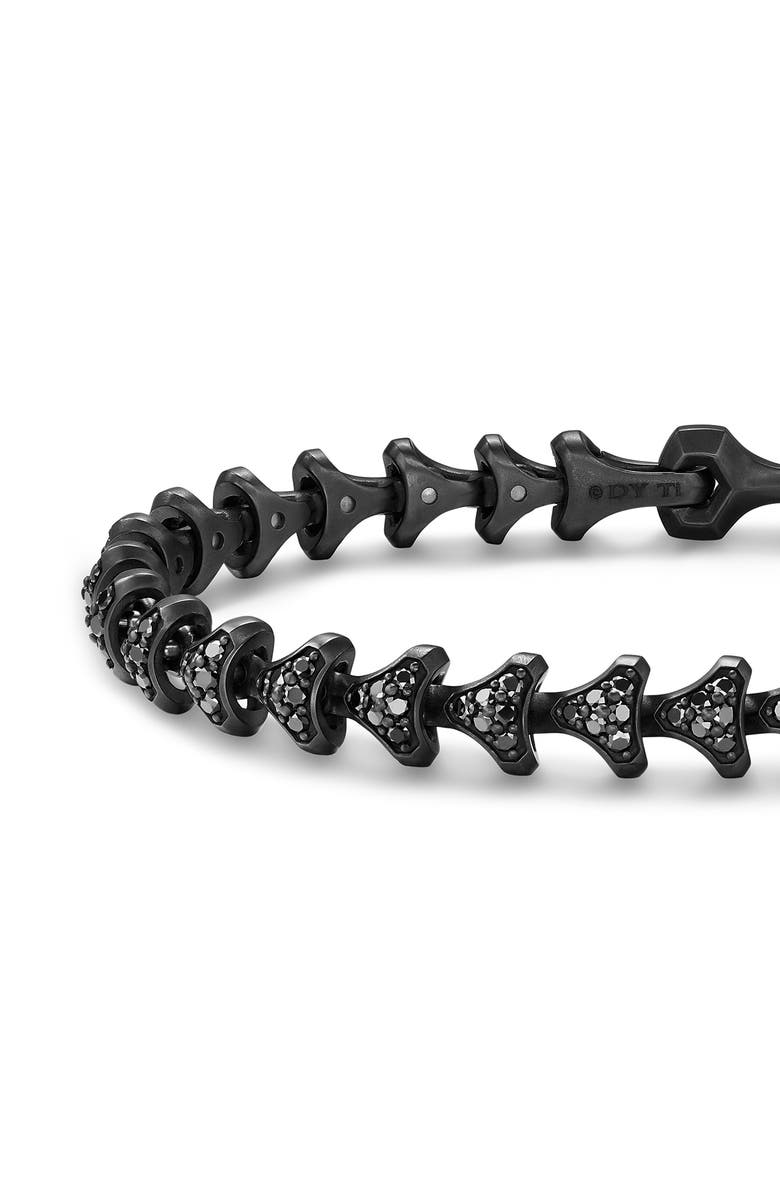 David Yurman Men's Armory Link Bracelet, Black Titanium with Black Diamonds, 7.5mm, Alternate, color, Black Titanium