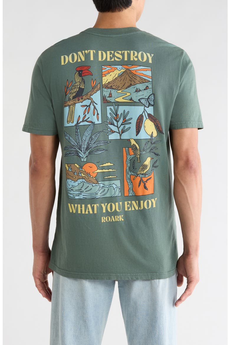 Enjoy Cotton Graphic T-Shirt, Alternate, color, SLATE GREEN
