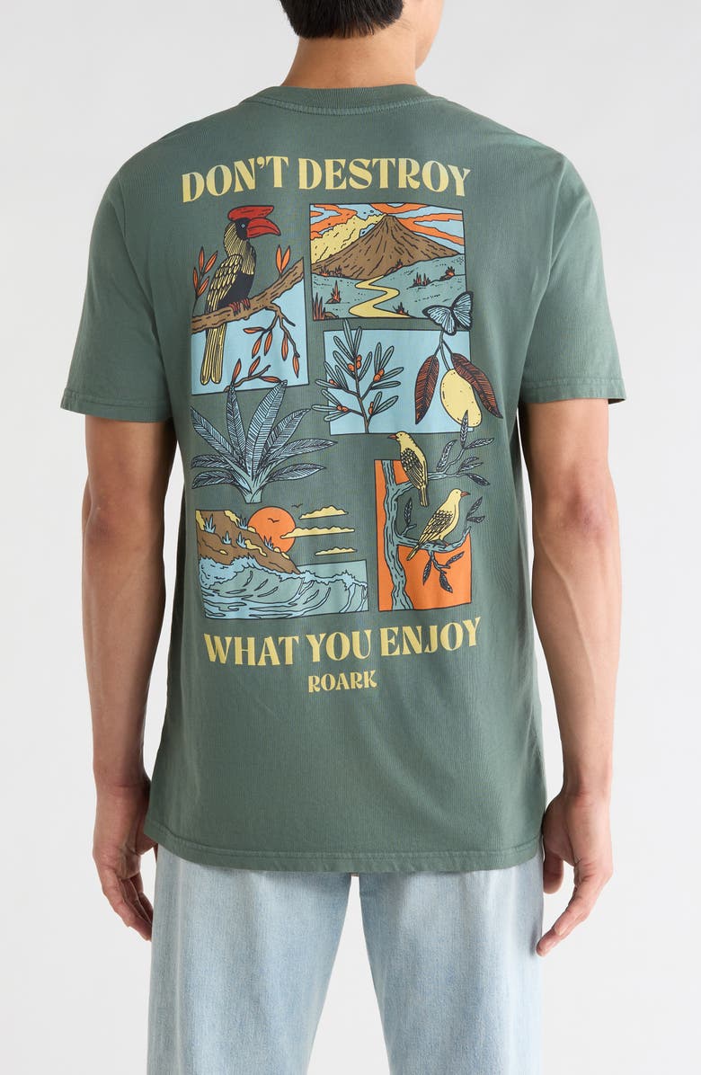 Roark Enjoy Cotton Graphic T-Shirt, Alternate, color, Slate Green