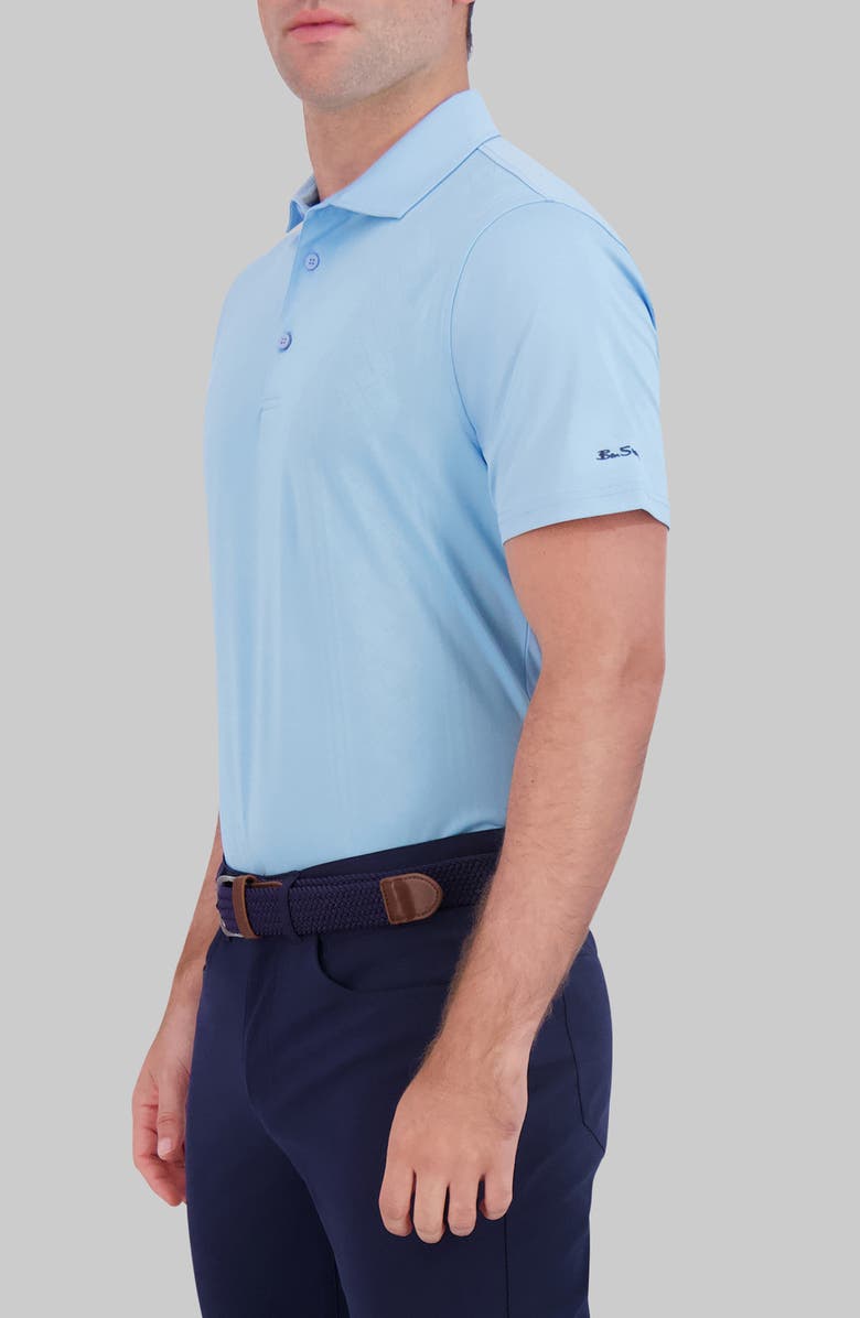 Ben Sherman Tonal Diamond Jacquard Performance Golf Polo, Alternate, color, Light Blue
