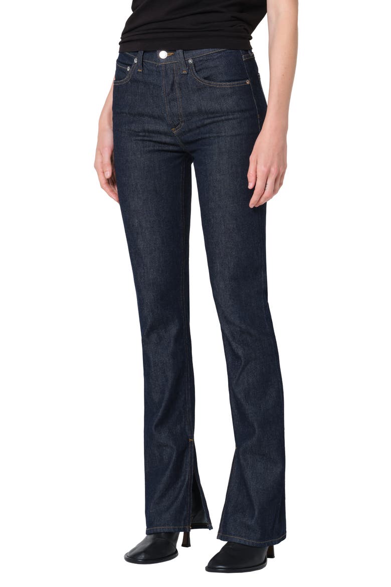 Ingram High Waist Split Hem Skinny Jeans, Alternate, color, RINSE DARK INDIGO
