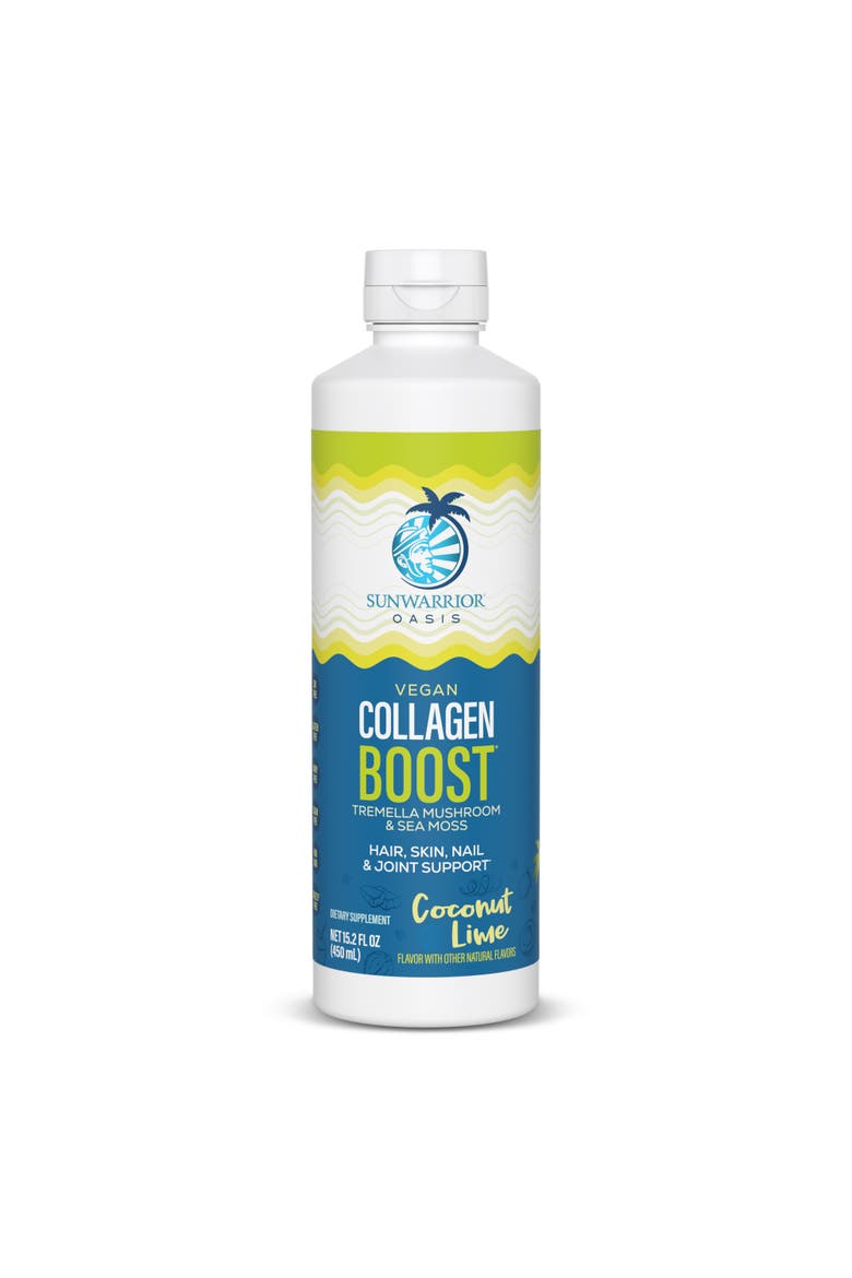 Vegan Collagen Boost Liquid, Coconut Lime, 450ml Bottle, Main, color, No Color