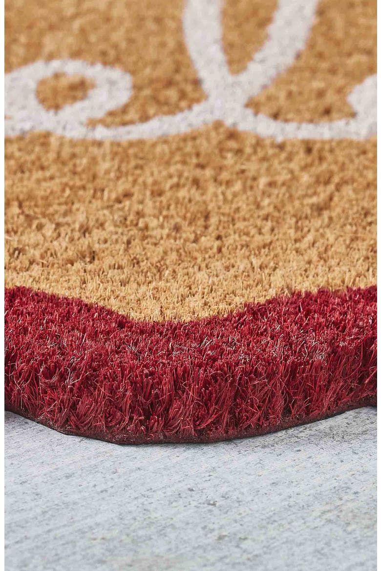 Scalloped Edge Coir Doormat, Alternate, color, BROWN MULTI