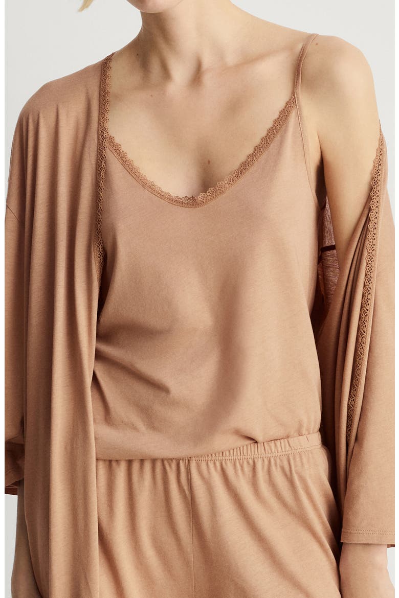 Cotton Blend Robe, Alternate, color, MEDIUM BROWN