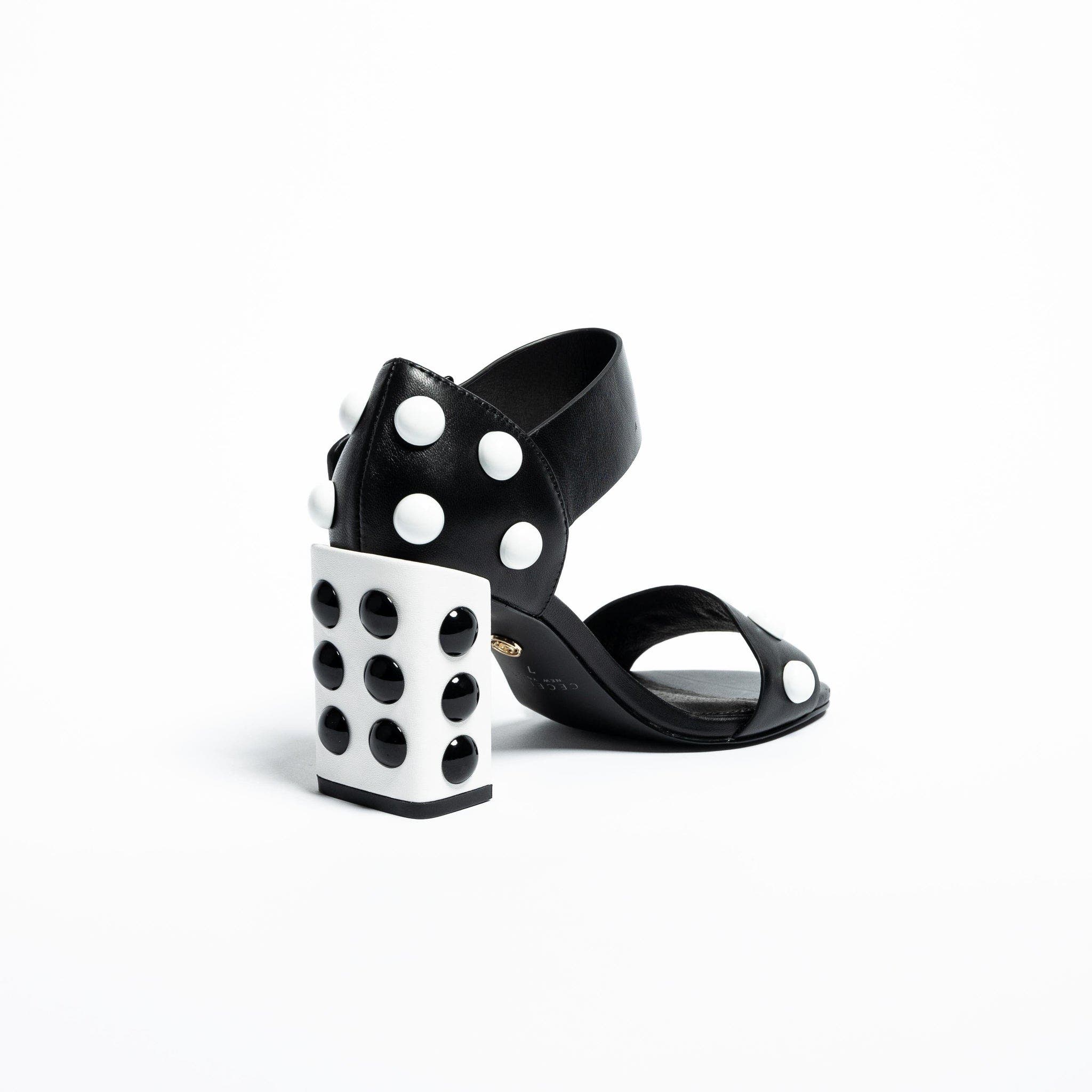 Gail Studded Block Heel Sandal, Alternate, color, BLACK
