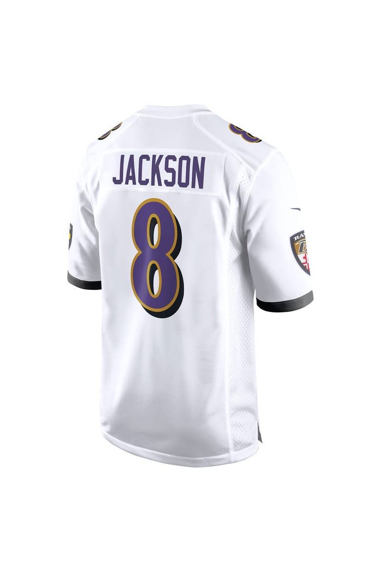 Men's Nike Lamar Jackson White Baltimore Ravens Game Jersey, Alternate, color, White