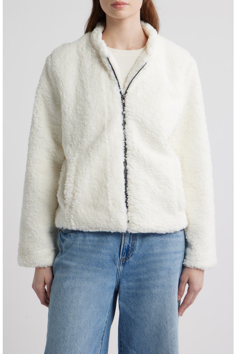 Lin High Pile Fleece Jacket, Main, color, IVORY
