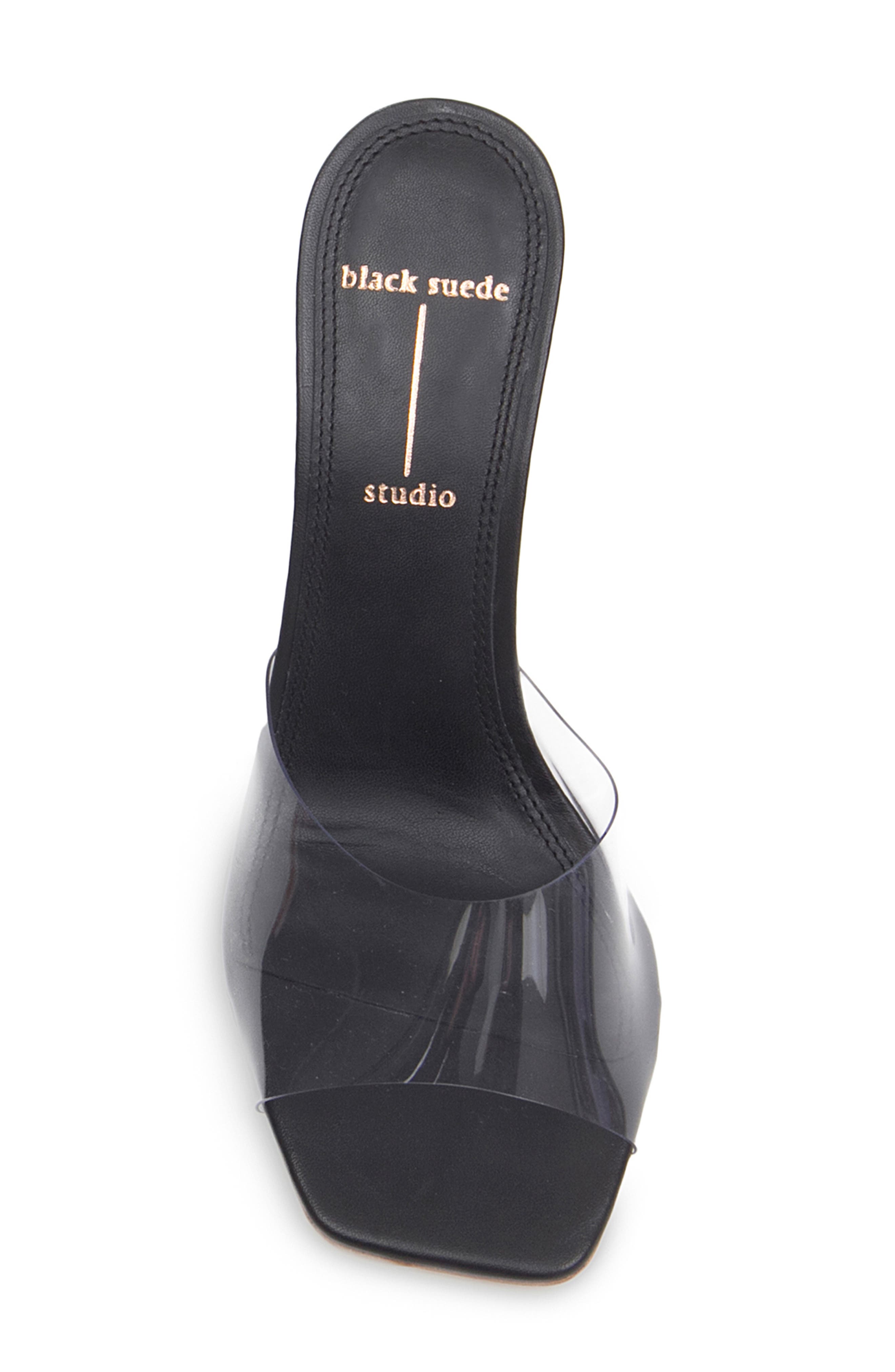BLACK SUEDE STUDIO Stiletto Sandal, Alternate, color, 