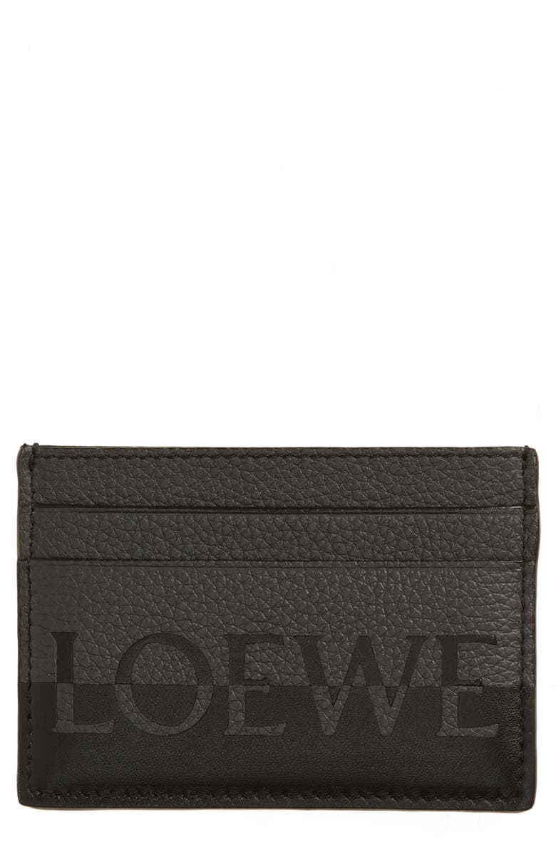 Loewe Signature Plain Leather Card Holder, Main, color, 