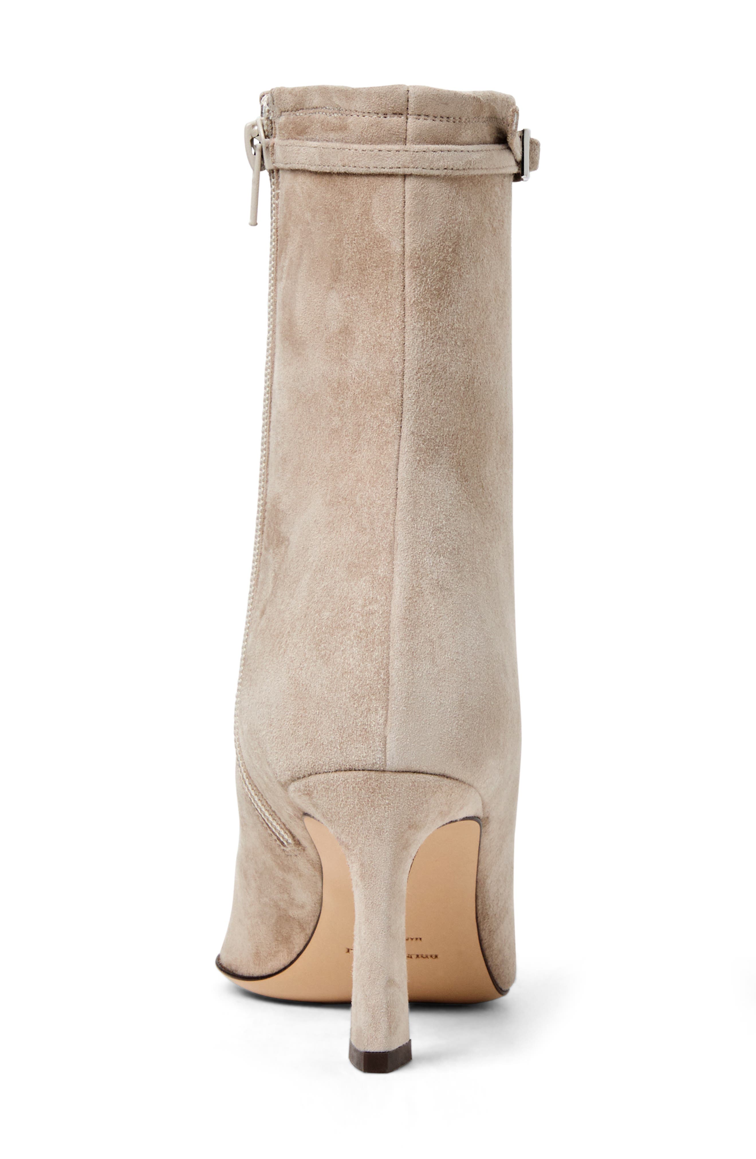 Bruno Magli Addison Belt Detail Bootie, Alternate, color, Taupe Suede