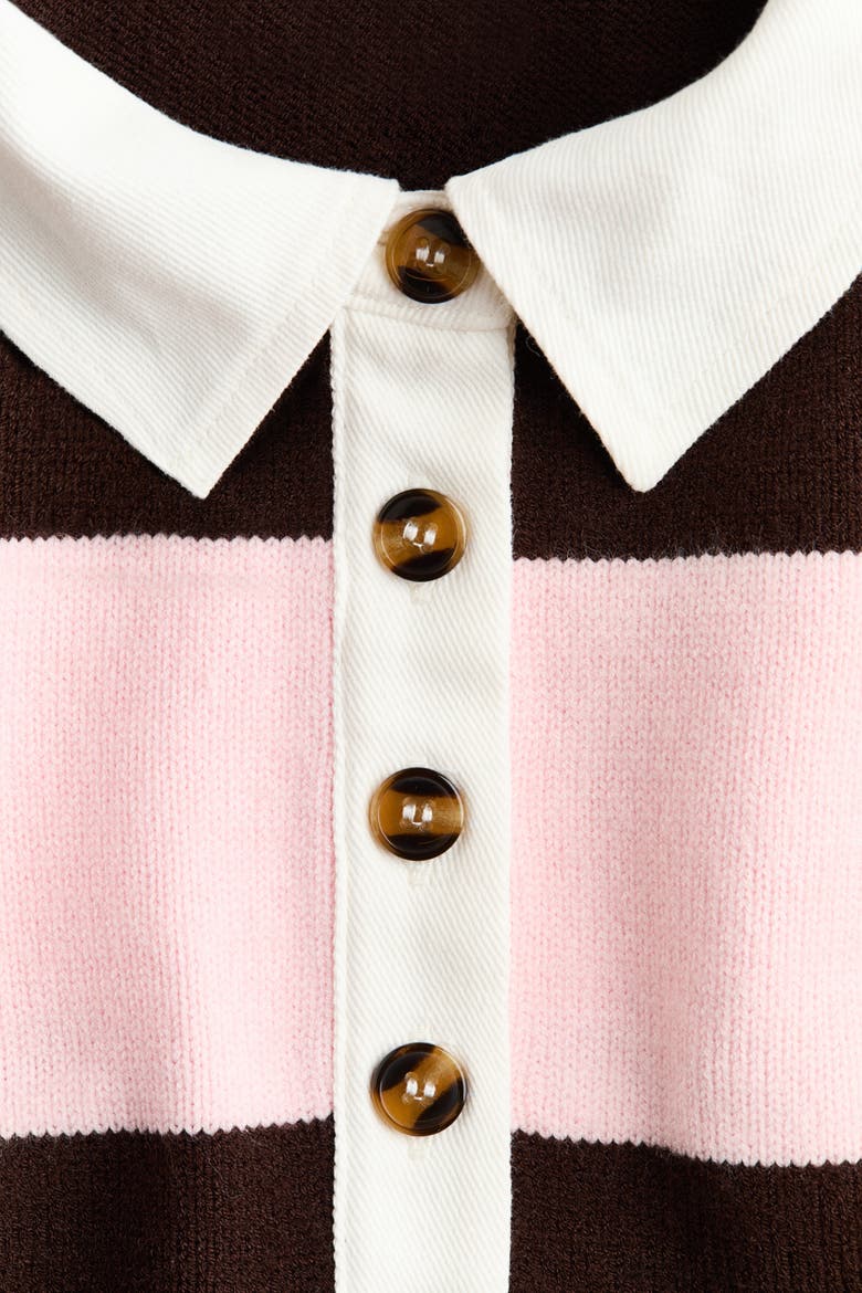 Collared Jumper, Alternate, color, Light pink/dark brown