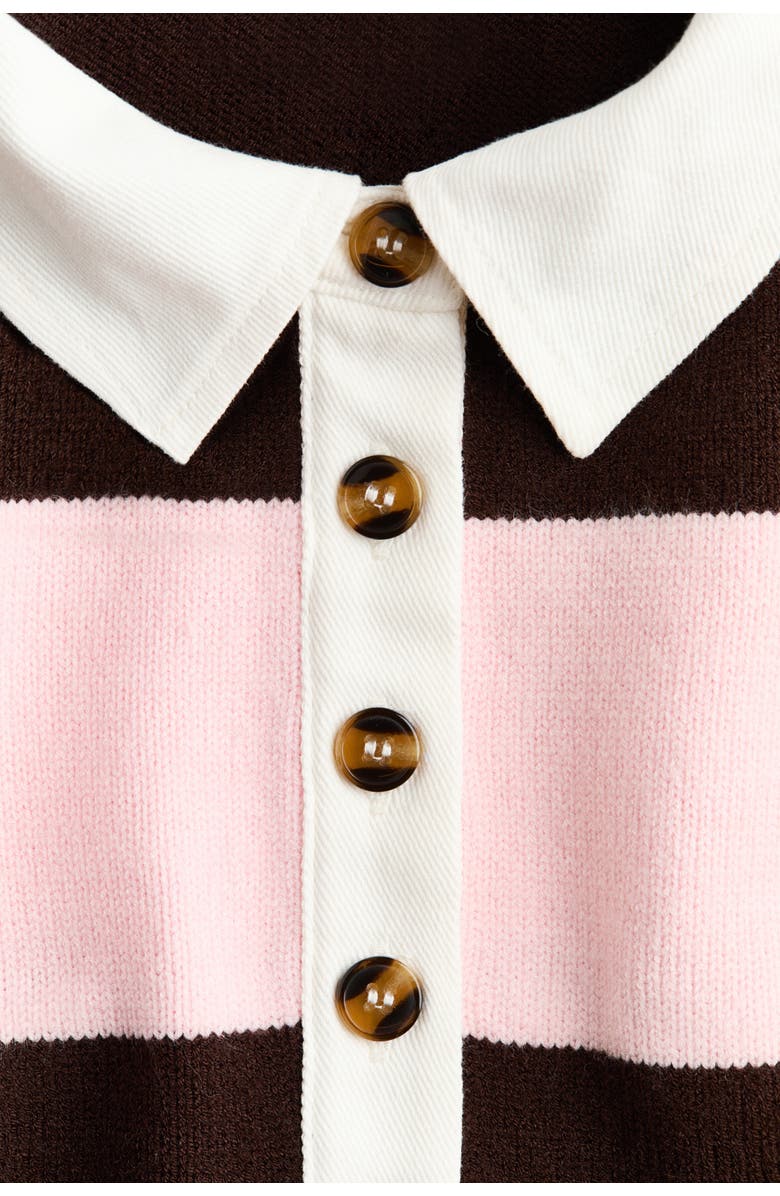 H&M Collared Jumper, Alternate, color, Light Pink/Dark Brown