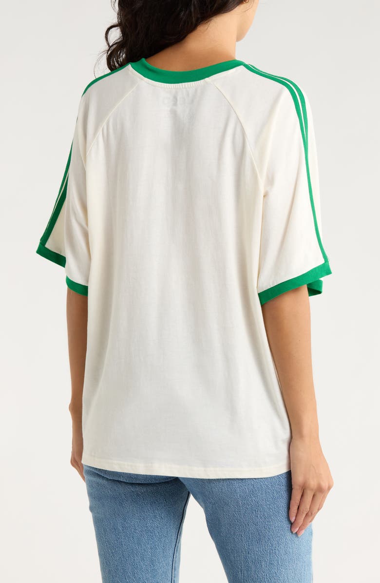 Goodie Two Sleeves Jeep Stripes Est. 1941 V-Neck T-Shirt, Alternate, color, White