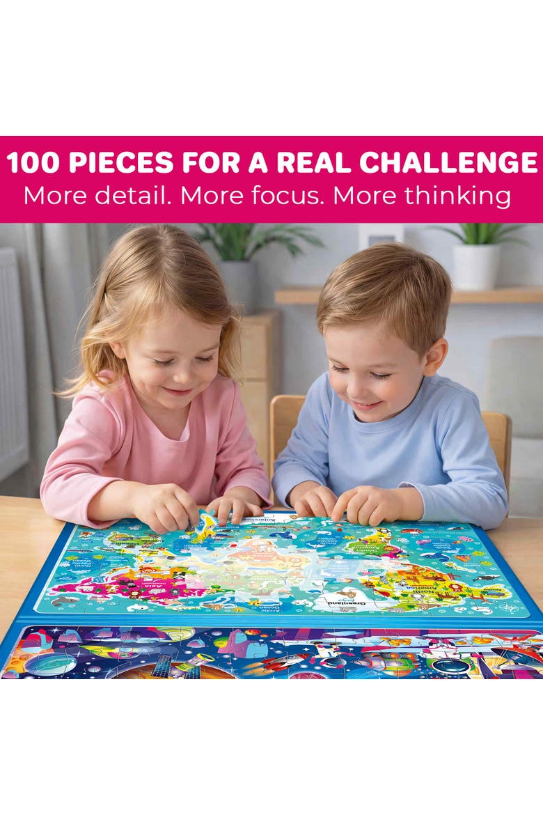 100 PCS Magnetic Kids Jigsaw Puzzle Book, Alternate, color, Maps