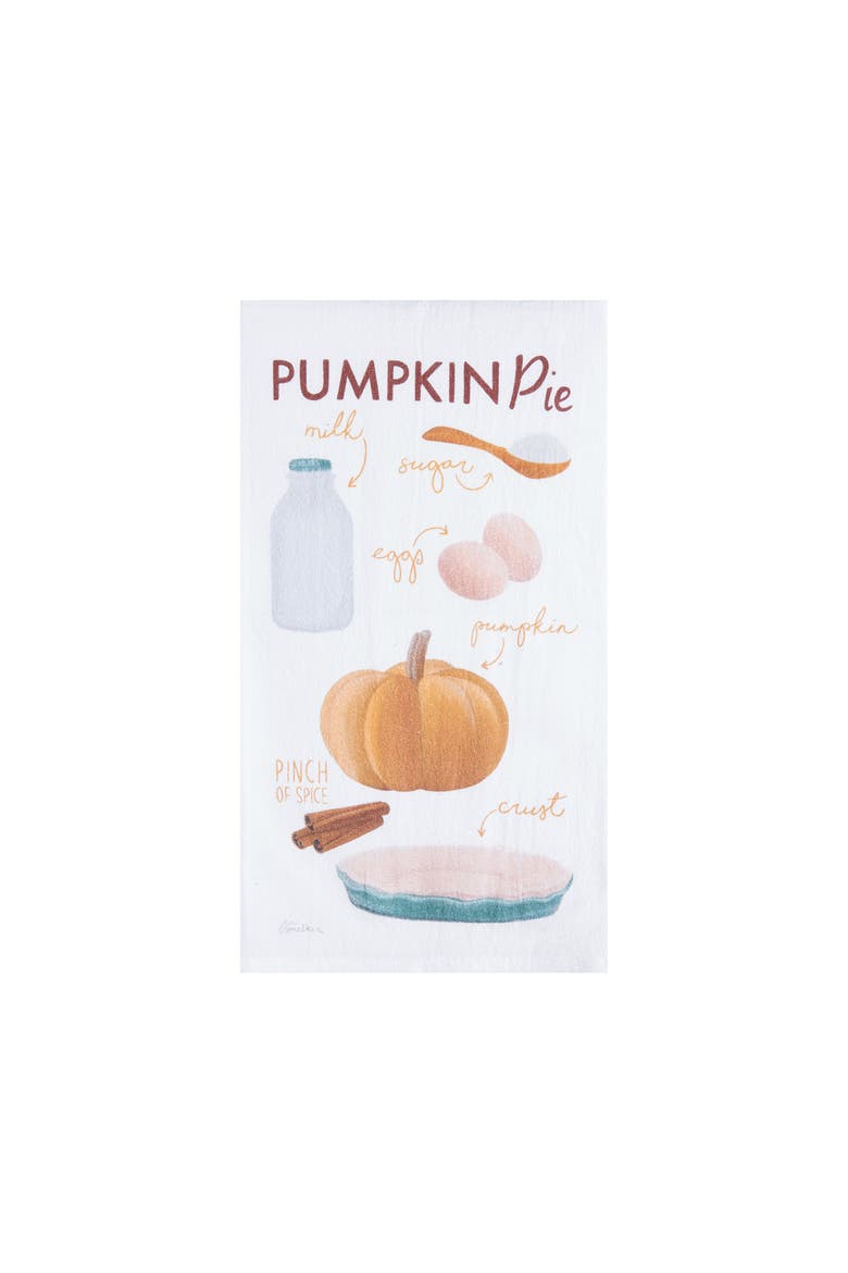 Pumpkin Donuts, Pie & Spiced Latte 100% Cotton Flour Sack Dishtowels Set of 3, Alternate, color, White