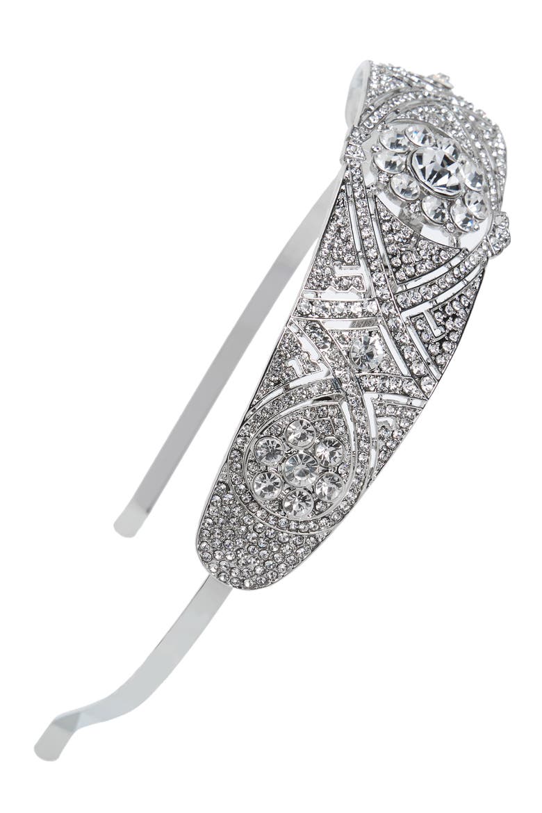Royal Crystal Headband, Main, color, SILVER