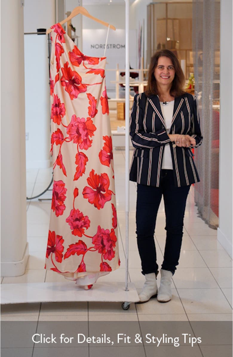 Sash One-Shoulder Satin Gown, sales video thumbnail