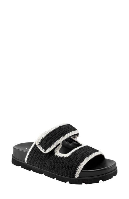 Marc Fisher Ltd Raffia Dual-buckle Sporty Sandals In Black