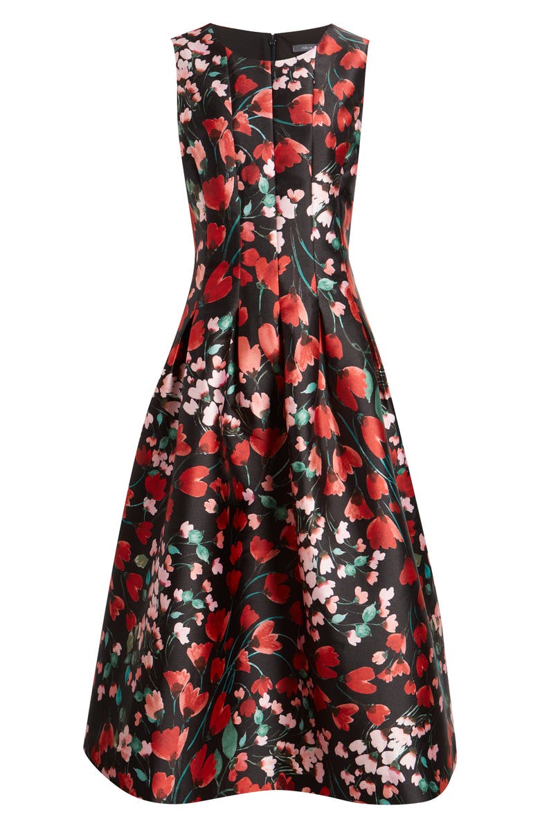Julia Jordan Floral Midi Dress, Alternate, color, Black Multi