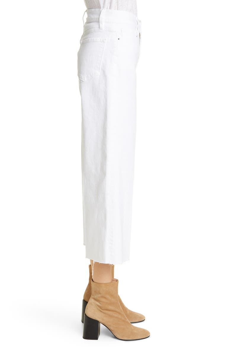 High Waist Crop Wide Leg Jeans, Alternate, color, BLANC