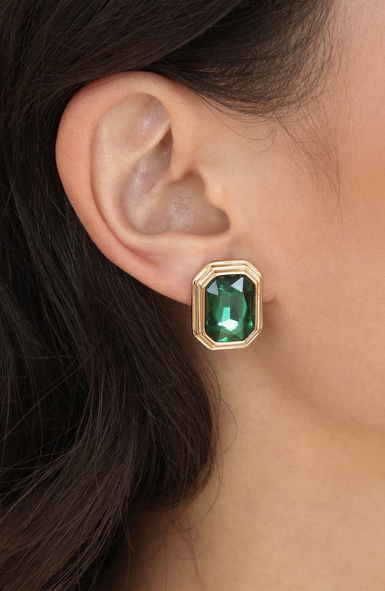 Ettika Deco Crystal Statement Stud Earrings, Alternate, color,