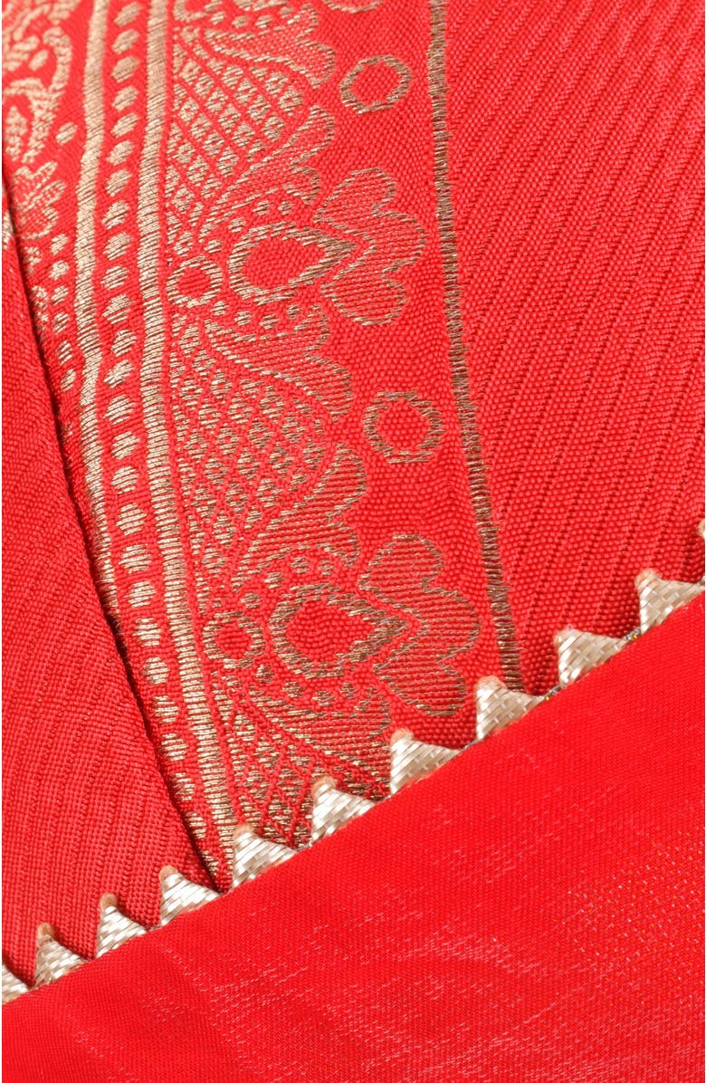 RAAS Aria Jacquard Pre-Stitched Saree, Alternate, color, Red