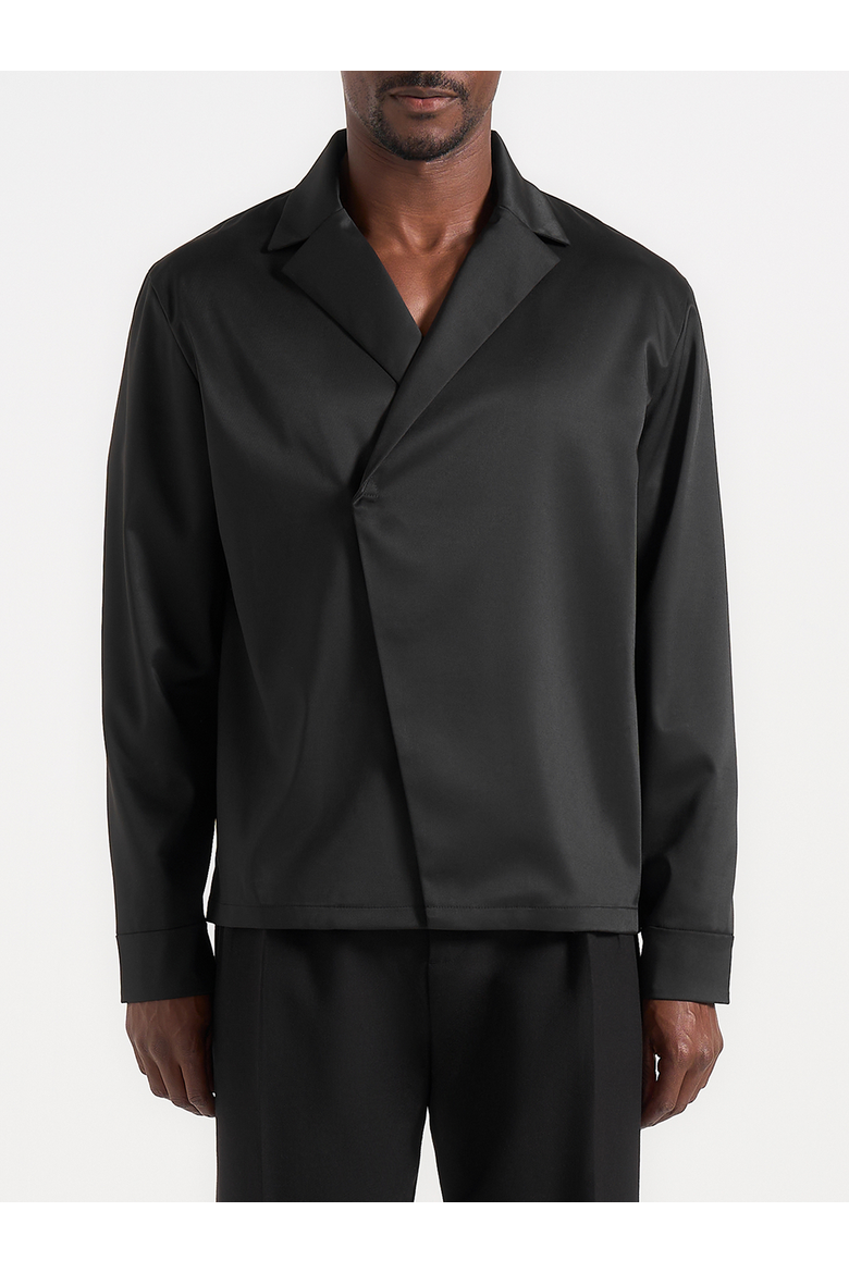Alban Tailored Double Breasted Shirt, Main, color, Black