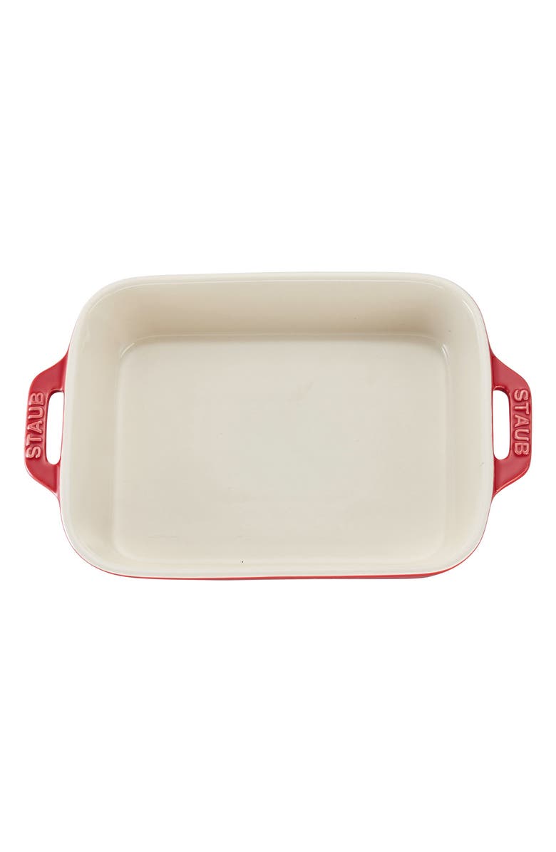 Staub Rectangular Ceramic Dish, Alternate, color, Cherry