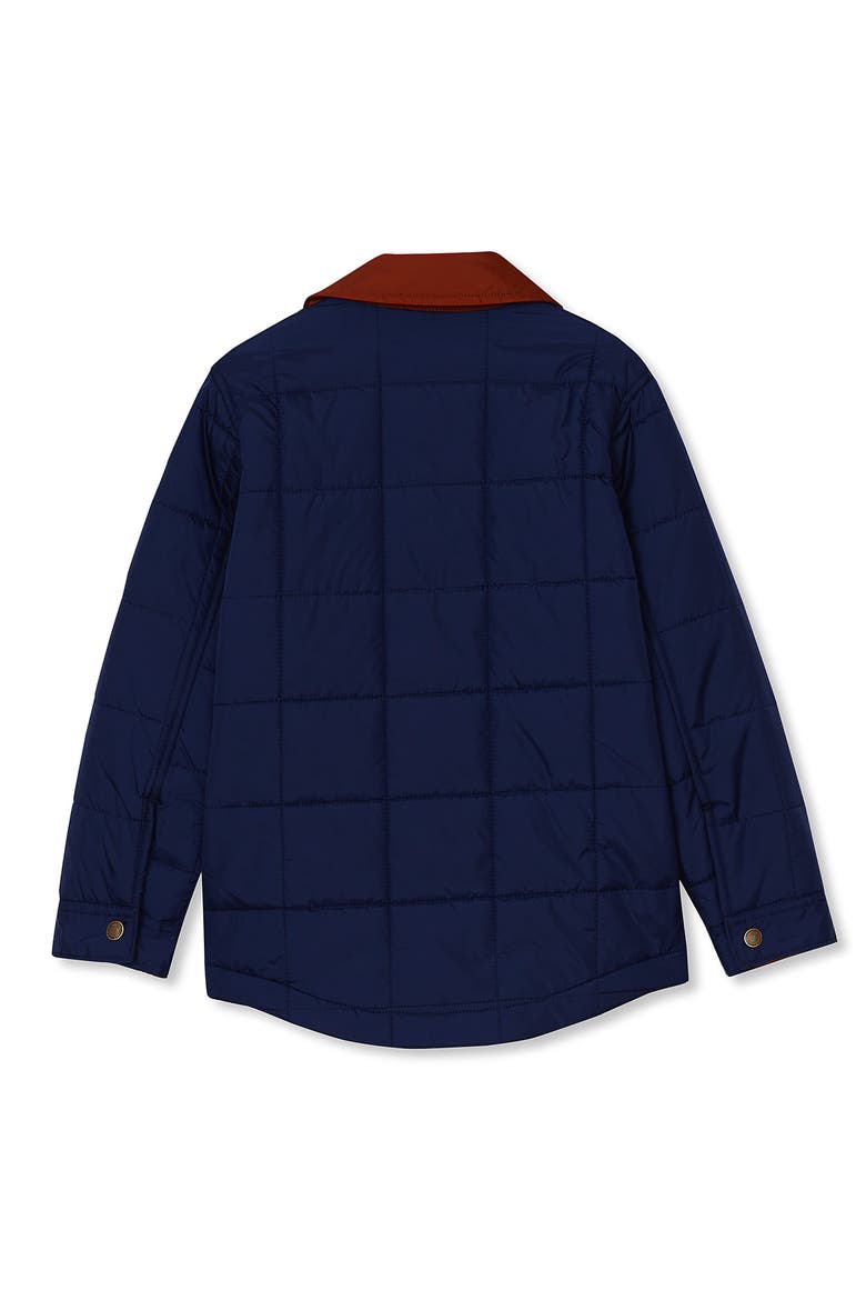 Boys Quilted Water Resistant Jacket, Alternate, color, Navy