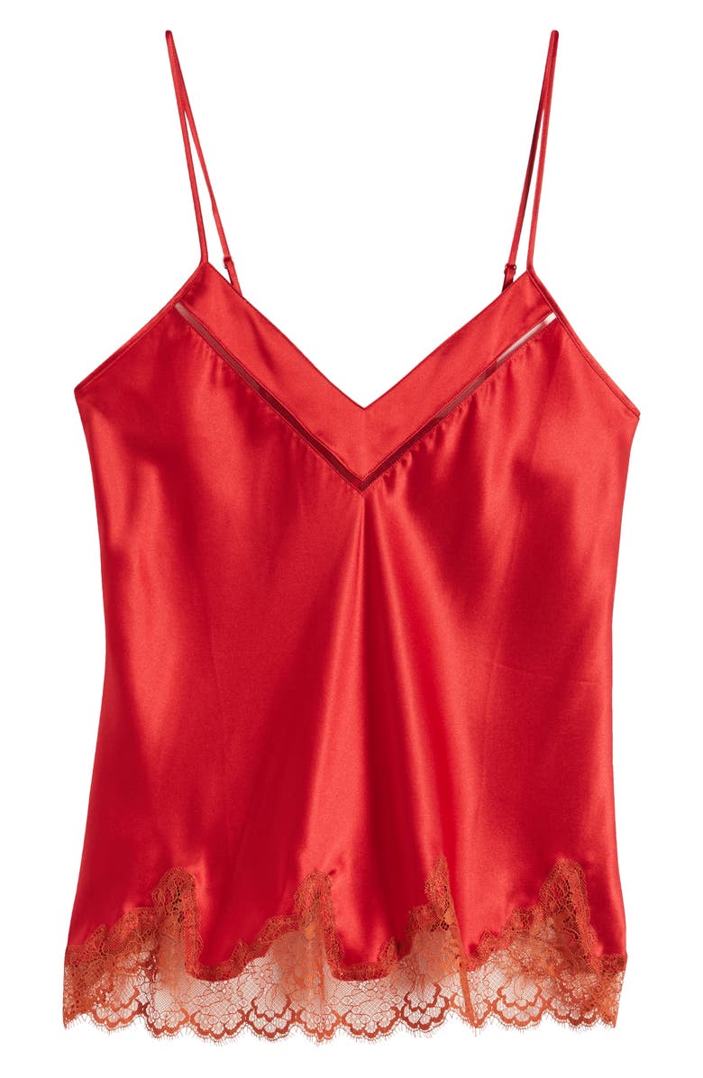 Simone Perele Nocturne Lace Trim Satin Camisole, Alternate, color, 