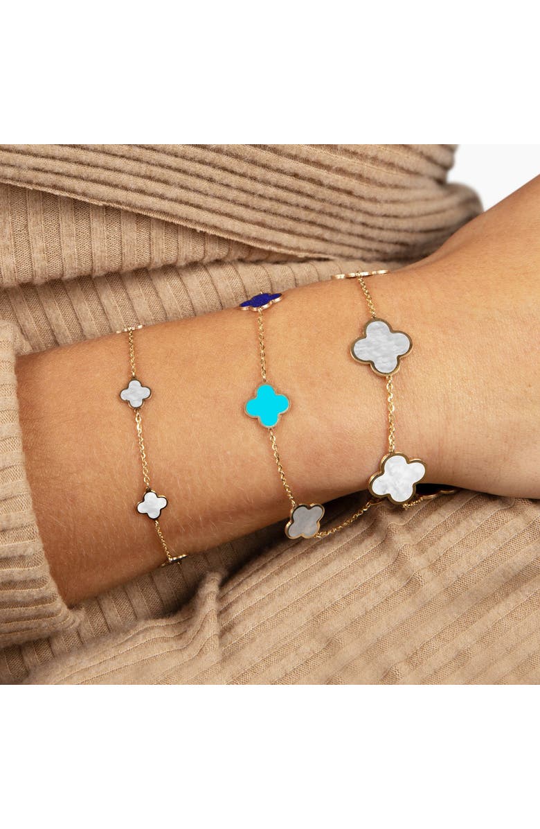 The Lovery Fine Jewelry Small Pastel Mixed Clover Bracelet, Alternate, color, Pastel Mixed